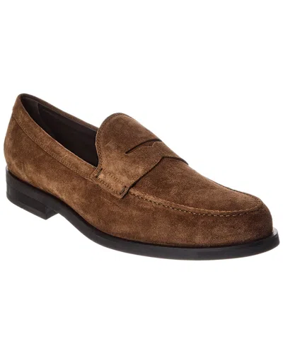 Tod's Formale Suede Moccasin In Brown