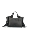 Tod's Fringed Tote Bag In Black