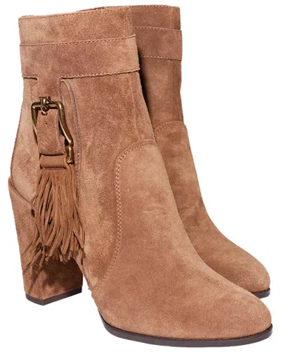 Tod's Fringe Suede Boot In Brown