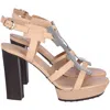 Tod's Gladiator Sandals In Nude Leather In Brown