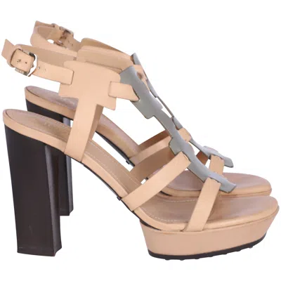 Tod's Gladiator Sandals In Nude Leather In Brown