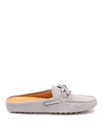 Tod's Glove Gommino Loafers In Suede In Gray