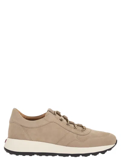 Tod's Goatskin Suede Sneakers In Burgundy