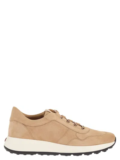 Tod's Goatskin Suede Sneakers In Brown