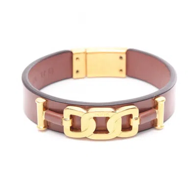 Pre-owned Tod's Gold Gold Plating Leather Charm Bracelet () In Multi