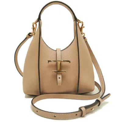 Pre-owned Tod's Gold Leather Handbag Shopping Bag ()