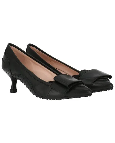 Tod's Gomma Leather Pump In Black