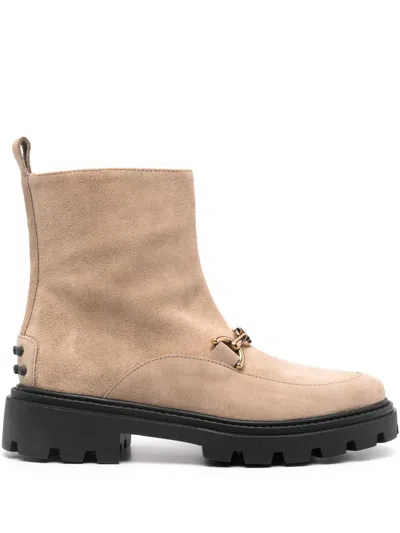Tod's Gomma Pesante 08j Stivaletto Acc. In Neutral
