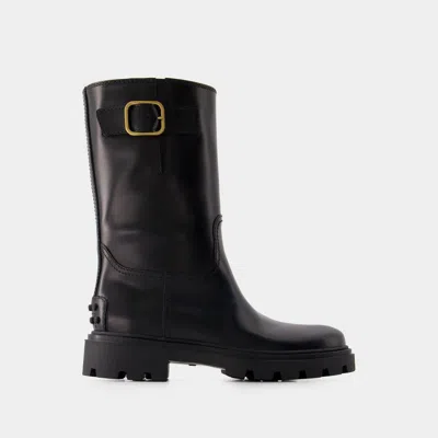 Tod's Flat Ankle Boots  Woman Colour Black In Schwarz