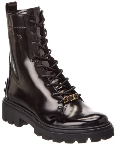Tod's Gomma Shearling Boot In Black