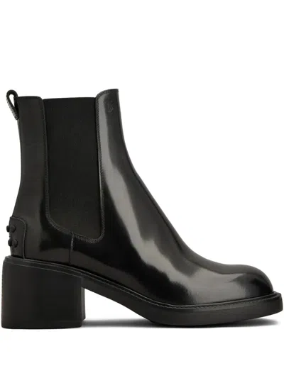 Tod's Leather Chelsea Boots In Brown