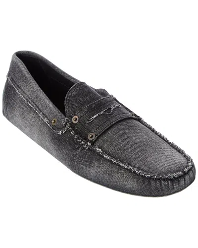 Tod's Gommini Canvas Loafer In Gray