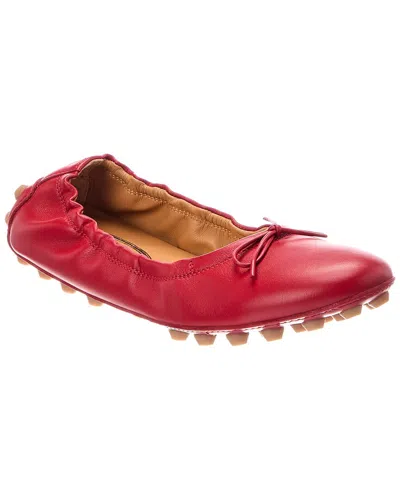 Tod's Gommini Leather Flat In Red
