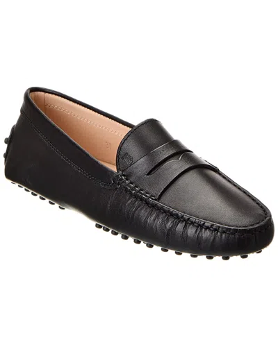 Tod's Gommini Leather Moccasin In Black
