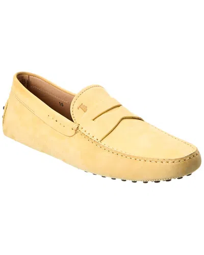 Tod's Gommini Leather Moccasin In Yellow