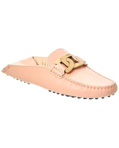 Tod's Tods Gommini Leather Mule In Orange