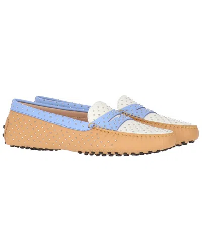 Tod's Tods Gommini Micro Borchie Leather Loafer In Sand
