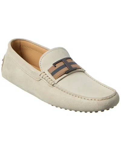 Tod's Gommini Suede Loafer In Sand