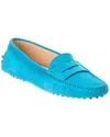 Tod's Gommini Suede Loafer In Blue