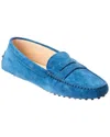 Tod's Woman Loafers Azure Size 7 Leather In Blue