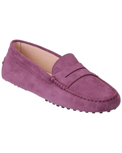 Tod's Gommini Suede Loafer In Pink