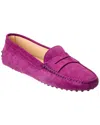 Tod's Woman Loafers Magenta Size 6.5 Leather In Purple