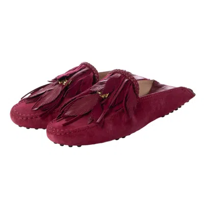 Tod's Gommini Vendre Flat Mules In Red