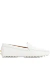 Tod's Gommino 22l Leather Loafers Stitch Detailing In White