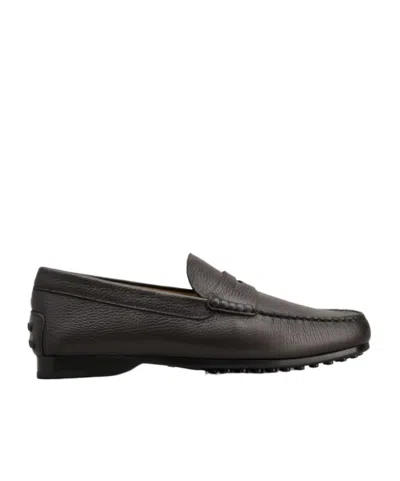 Tod's Gommino Almond Toe Loafers In Black