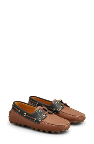 Tod's Gommino Boat Shoe In Cuoio Sc Nero