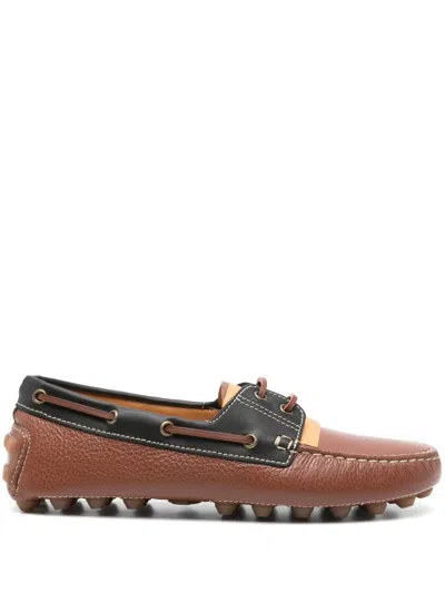 Tod's Men's Gommino Bubble Leather Loafers In Brown