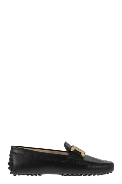 Tod's 'gommino Catena' Loafers In Black