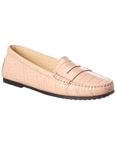 Tod's Gommino Croc-embossed Leather Loafer