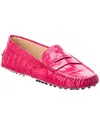 Tod's Gommino Croc-embossed Leather Loafer In Pink