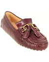 Tod's Gommino Croc-embossed Leather Moccasin In Brown