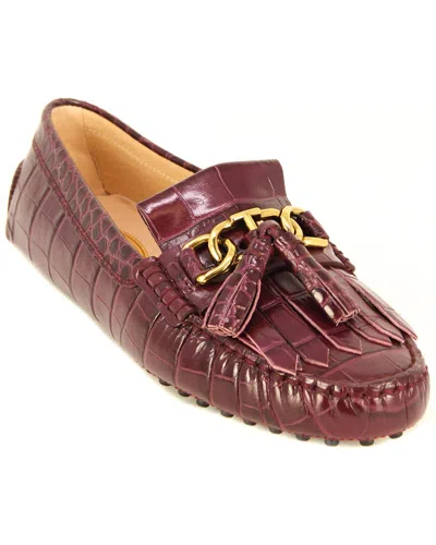 Tod's Gommino Croc-embossed Leather Moccasin In Brown