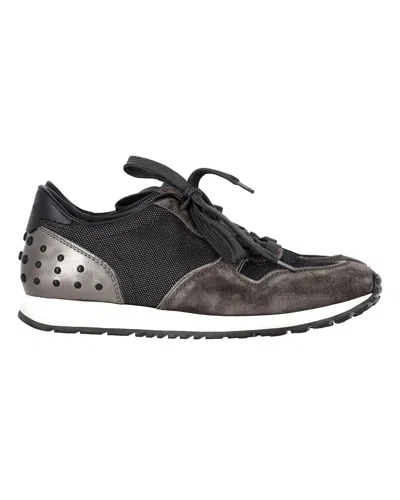 Tod's Gommino Detail Low-top Sneakers In Grey Suede