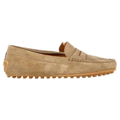 Tod's Gommino Driving Loafers In Brown Suede