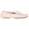 Tod's Leather Driving Shoes Penny Strap Detail In Pink