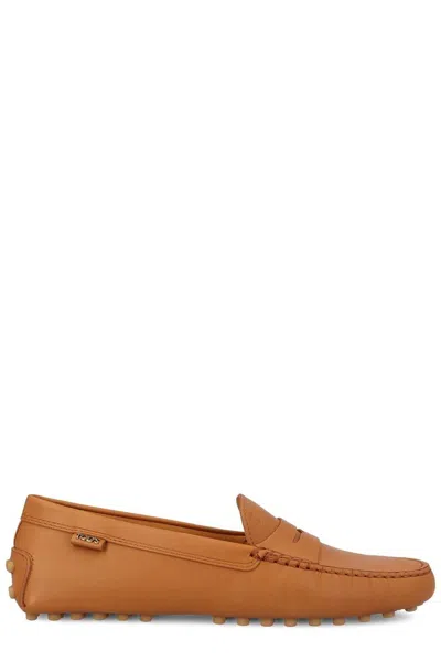 Tod's Womens Tods Gommino Leather Driving Shoes In Brown