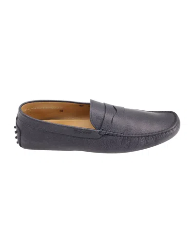 Tod's Gommino Driving Shoes In Navy Blue Leather
