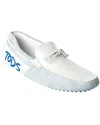 Tod's Gommino Leather & Suede Loafer In White