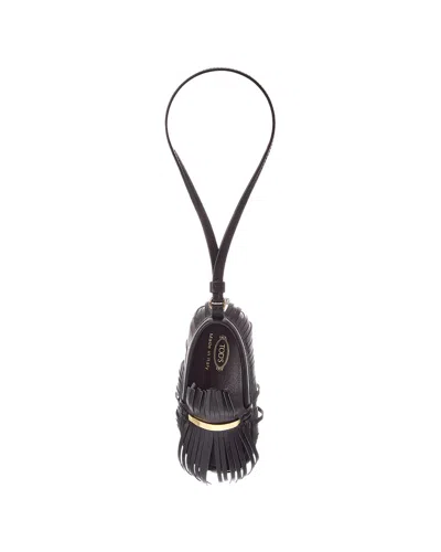 Tod's Gommino Leather Bag Charm In Black