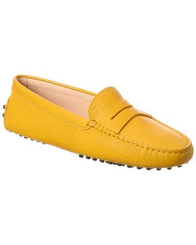 Tod's Gommino Driving Shoes In Suede In Yellow