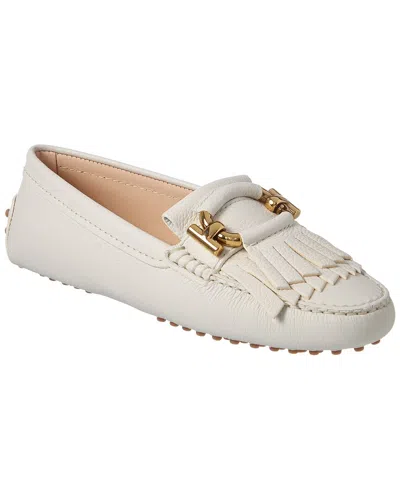 Tod's Gommino Leather Mocassin In White