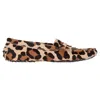 Tod's Gommini Leopard-print Calf Hair Loafers In Brown