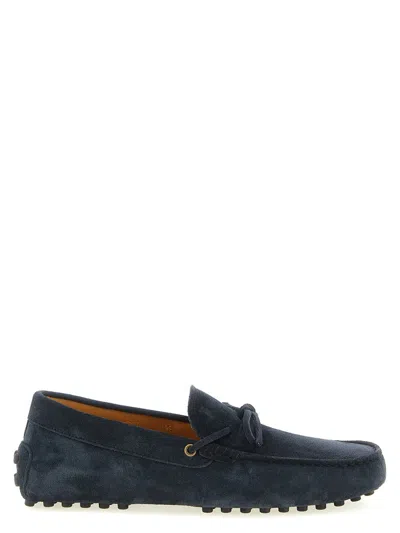 Tod's Man Loafers Navy Size 8.5 Leather In Navy Blue