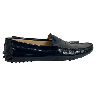 Tod's Gommino Loafers In Blue Patent Leather