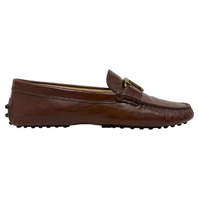 Tod's Gommino Loafers In Brown Leather