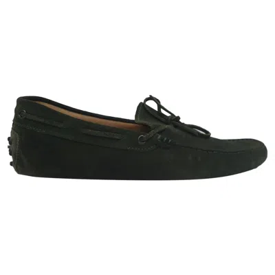 Tod's Gommino Loafers In Green Suede